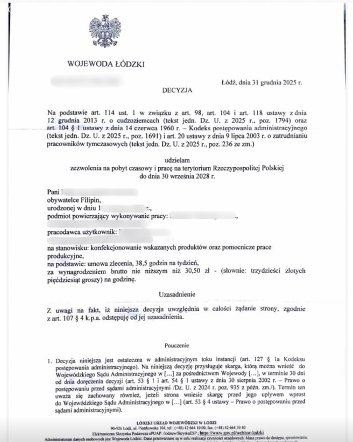 Positive decision issued by the Łódzkie voivode